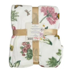 Butterfly Meadow Bloom Pink Throw Blanket