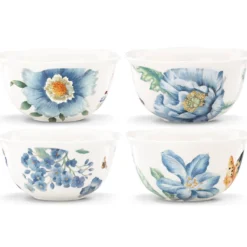 Butterfly Meadow Blue Dessert Bowls, Set of 4