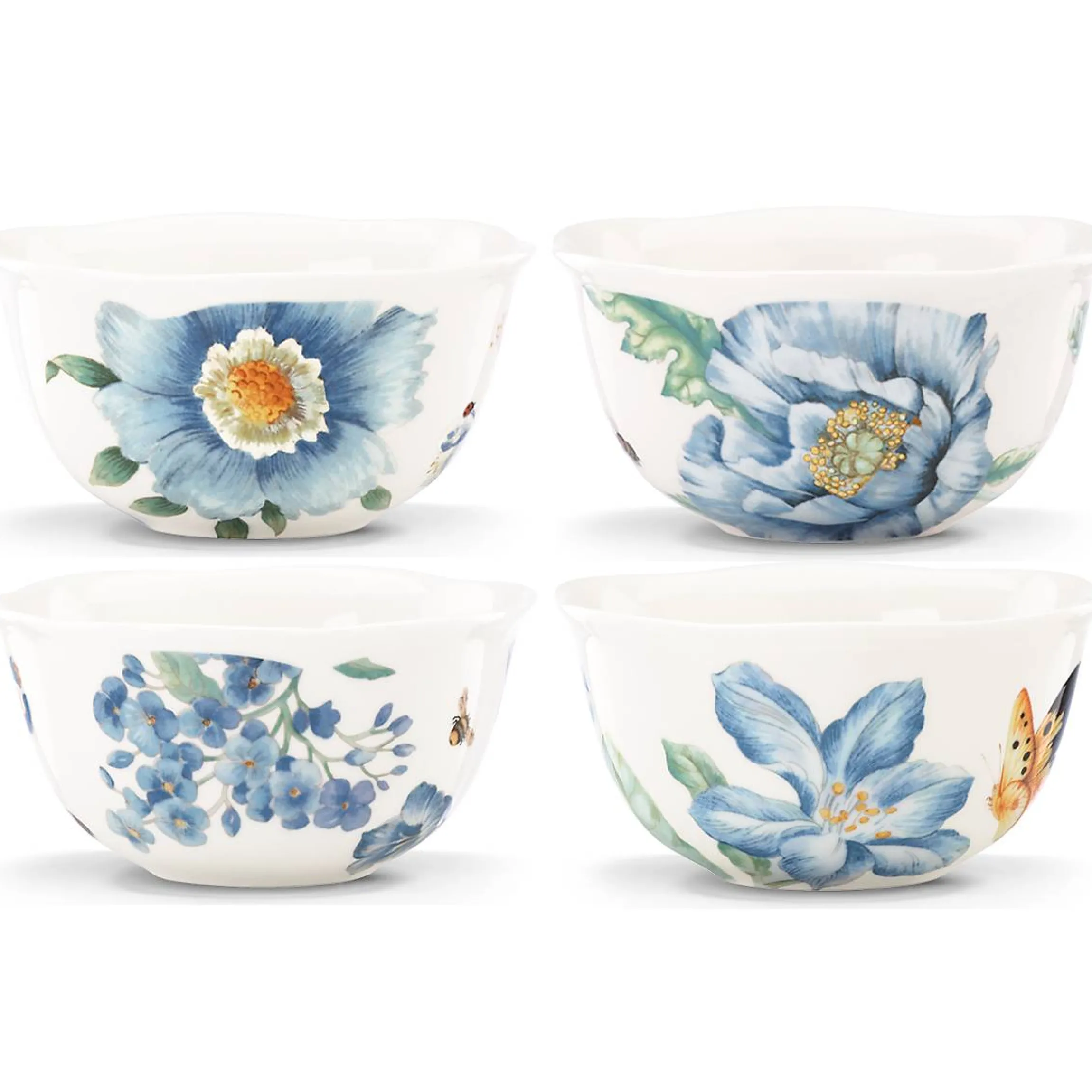 Butterfly Meadow Blue Dessert Bowls, Set of 4