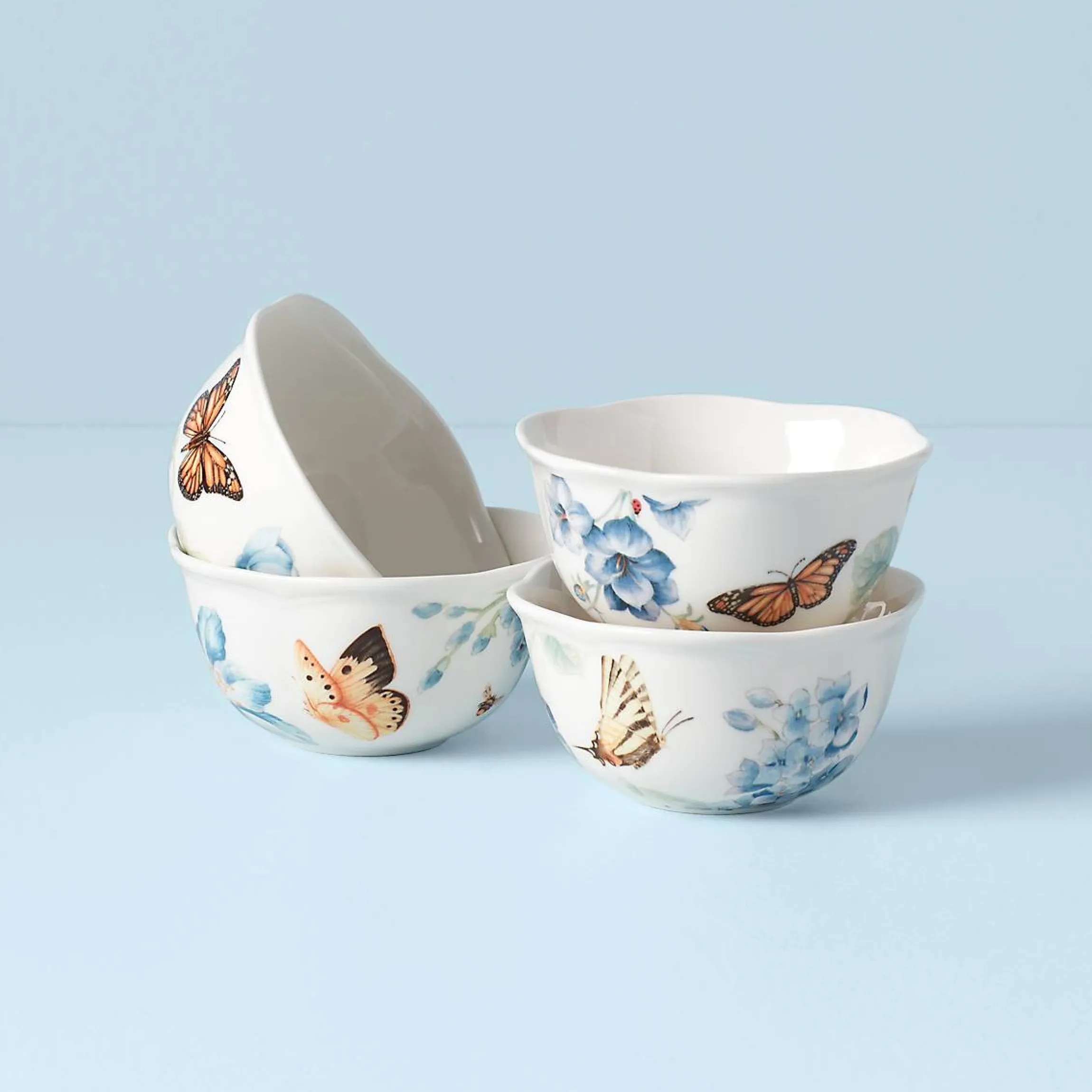 Butterfly Meadow Blue Dessert Bowls, Set of 4