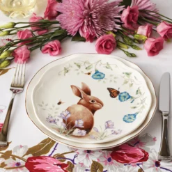 Butterfly Meadow Bunny Accent Plates, Set of 4