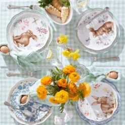Butterfly Meadow Bunny Accent Plates, Set of 4