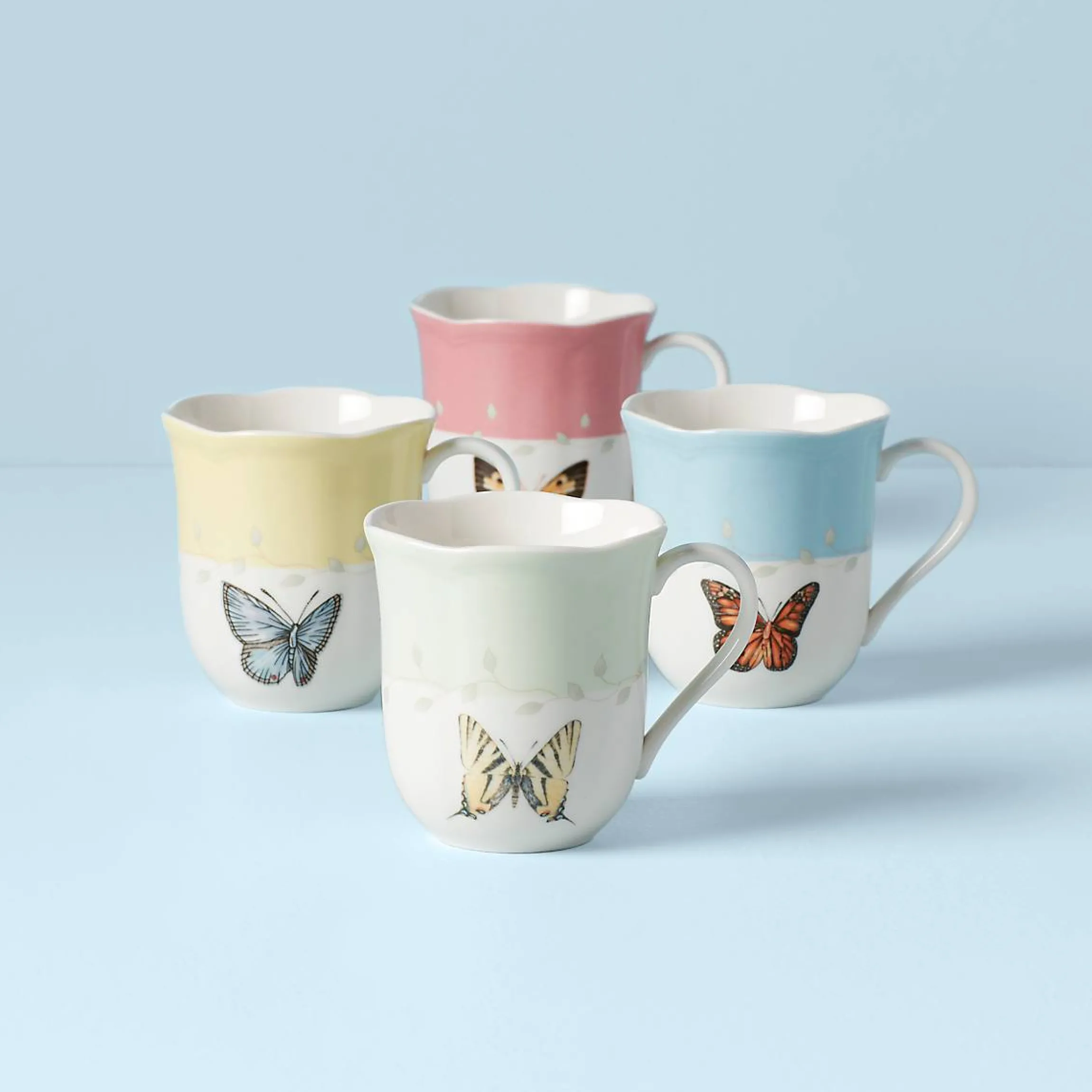 Butterfly Meadow Colors Mugs, Set of 4