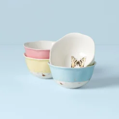 Butterfly Meadow Colors 4-Piece Dessert Bowl Set