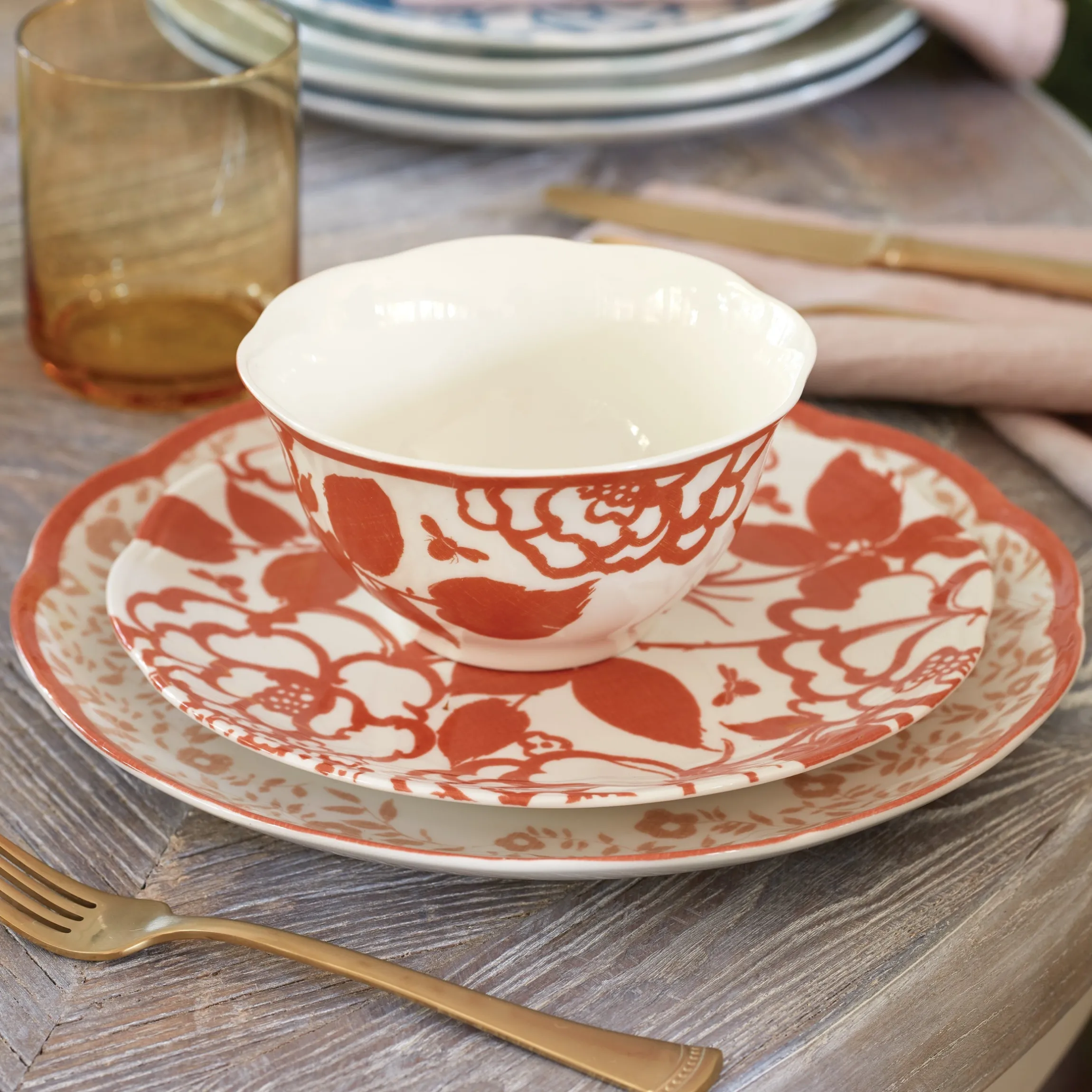 Butterfly Meadow Cottage Saffron Rice Bowls, Set of 4