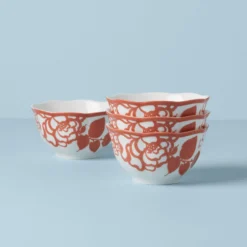 Butterfly Meadow Cottage Saffron Rice Bowls, Set of 4