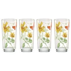 Butterfly Meadow Decal Highball, Set of 4