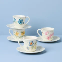 Butterfly Meadow Espresso Cup & Saucers, Set of 4