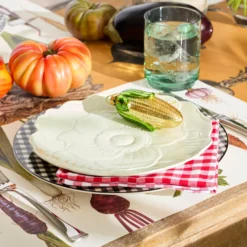 Butterfly Meadow Floral Green Accent Plates, Set of 4