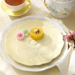 Butterfly Meadow Floral Yellow Accent Plates, Set of 4