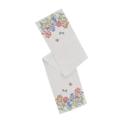 Butterfly Meadow Garden Embroidered Runner