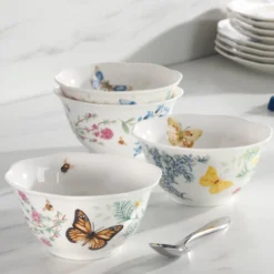 Butterfly Meadow Herbs Rice Bowls, Set of 4