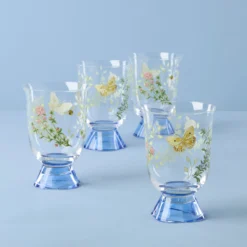Butterfly Meadow Herbs Short Tumblers, Set of 4