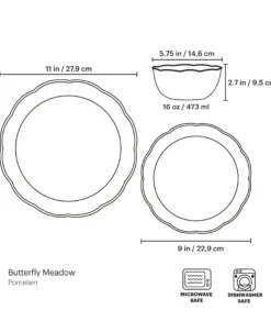 Butterfly Meadow Holiday 12-Piece Dinnerware Set