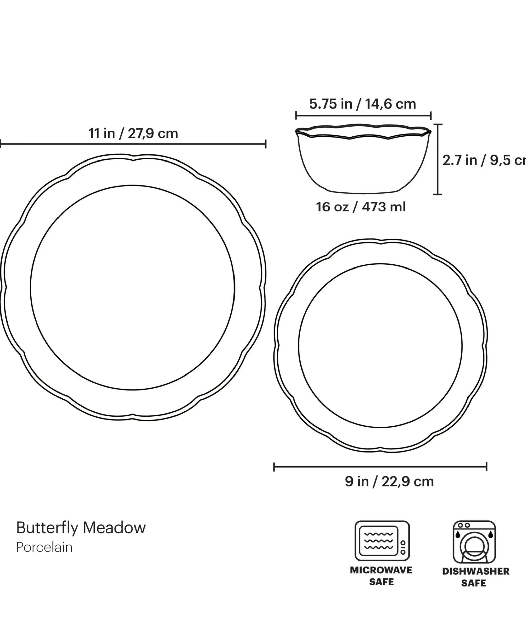 Butterfly Meadow Holiday 12-Piece Dinnerware Set