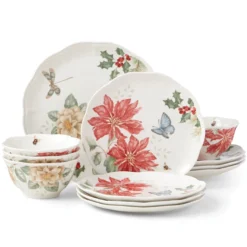 Butterfly Meadow Holiday 12-Piece Dinnerware Set