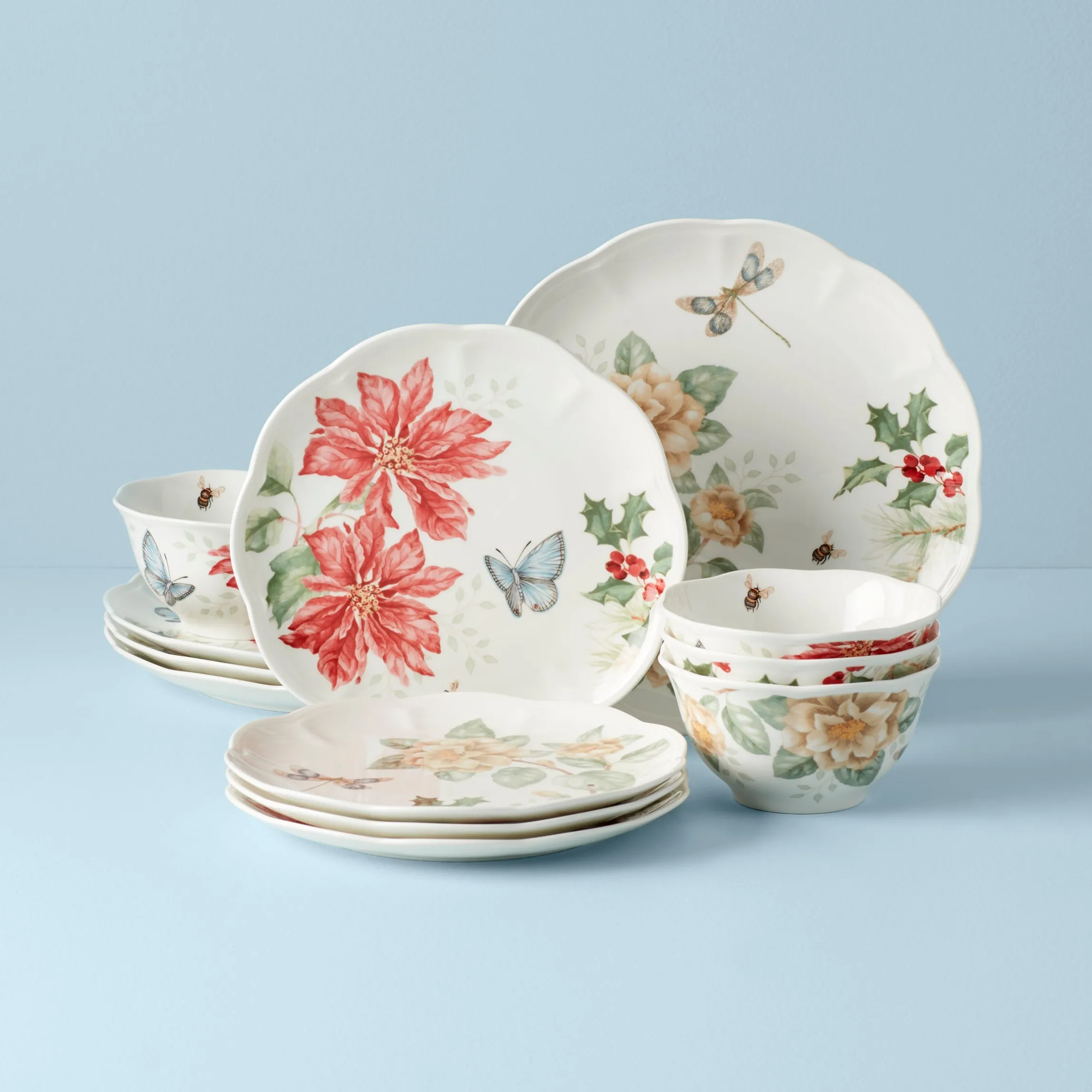 Butterfly Meadow Holiday 12-Piece Dinnerware Set