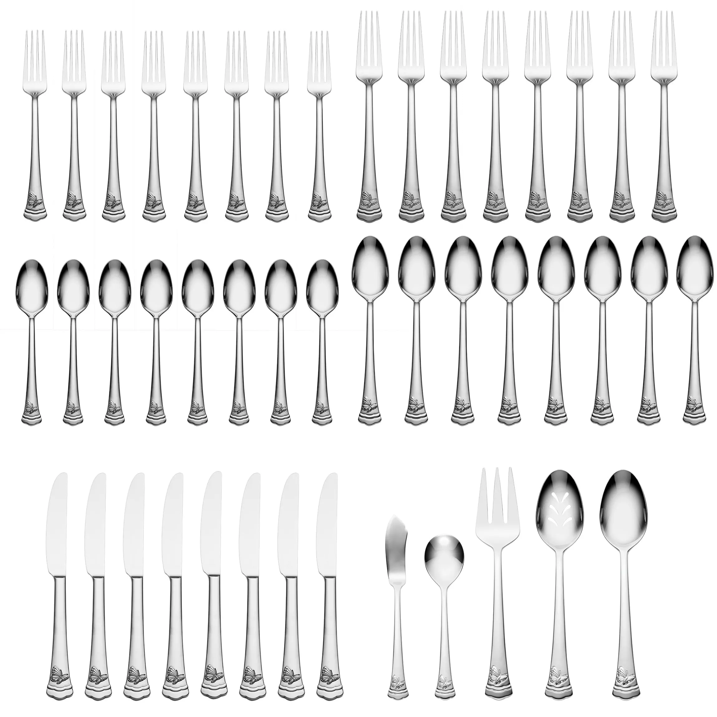 Butterfly Meadow II 65-Piece Flatware Set