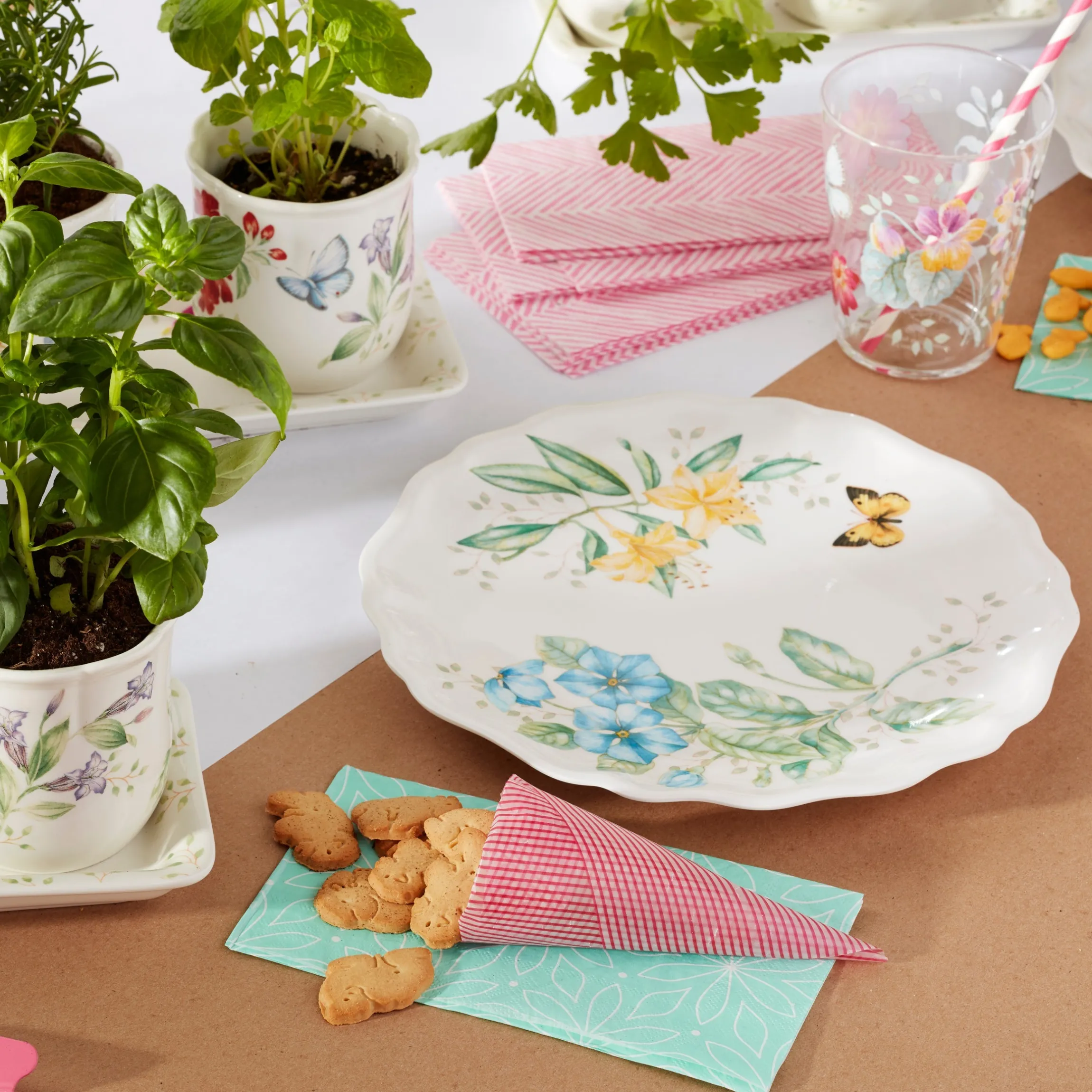 Butterfly Meadow Melamine Dinner Plates, Set of 4