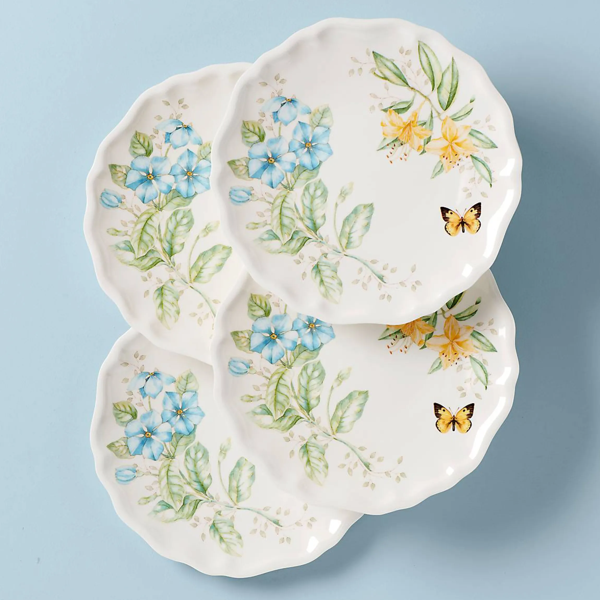 Butterfly Meadow Melamine Dinner Plates, Set of 4