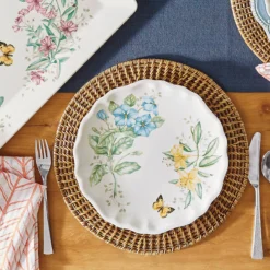 Butterfly Meadow Melamine Dinner Plates, Set of 4