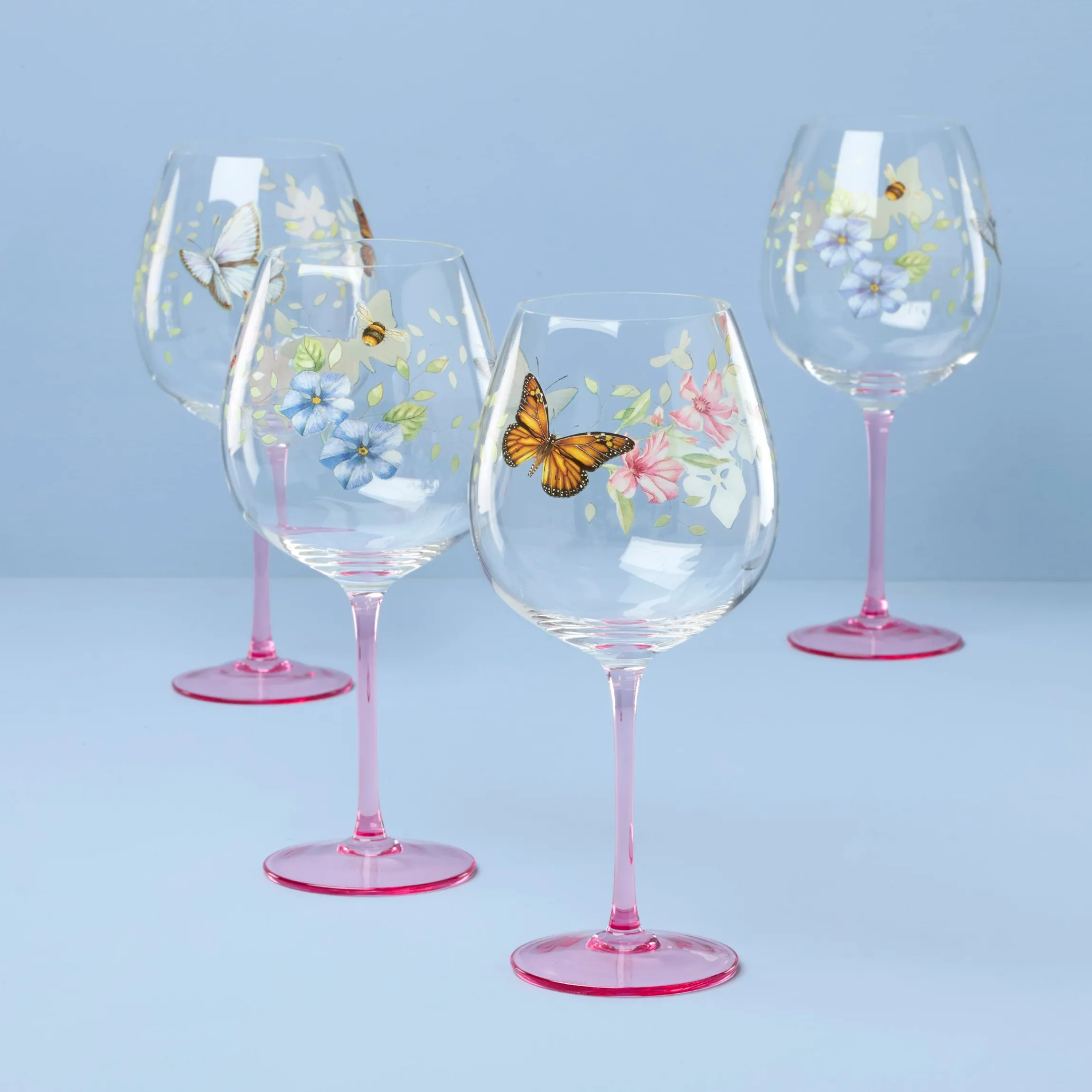 Butterfly Meadow Pink Decal Balloon, Set of 4