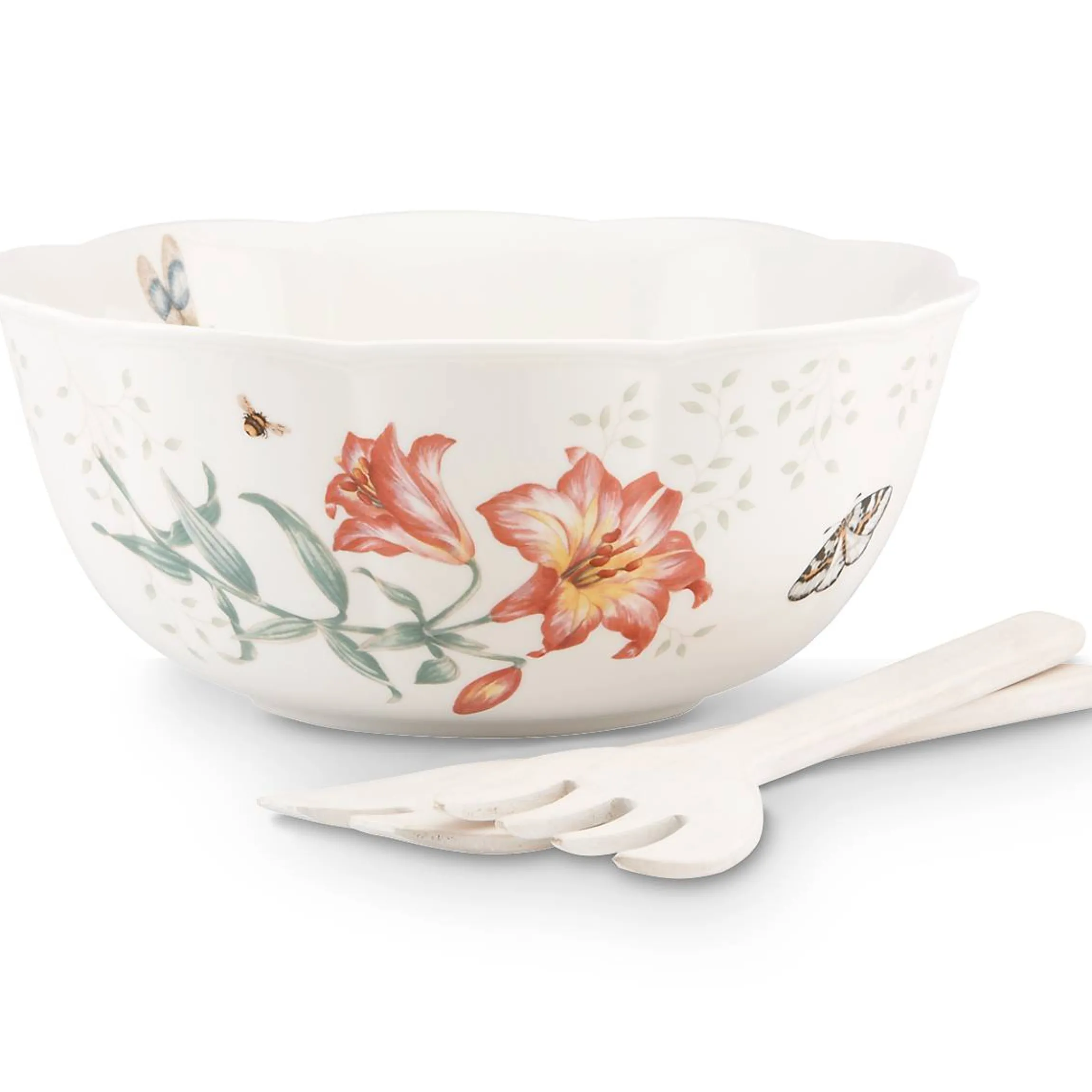 Butterfly Meadow Salad Bowl & Servers