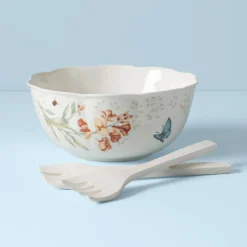 Butterfly Meadow Salad Bowl & Servers