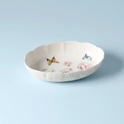 Butterfly Meadow Scalloped Oval Baker