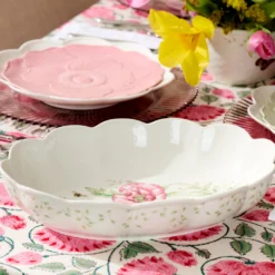 Butterfly Meadow Scalloped Oval Baker