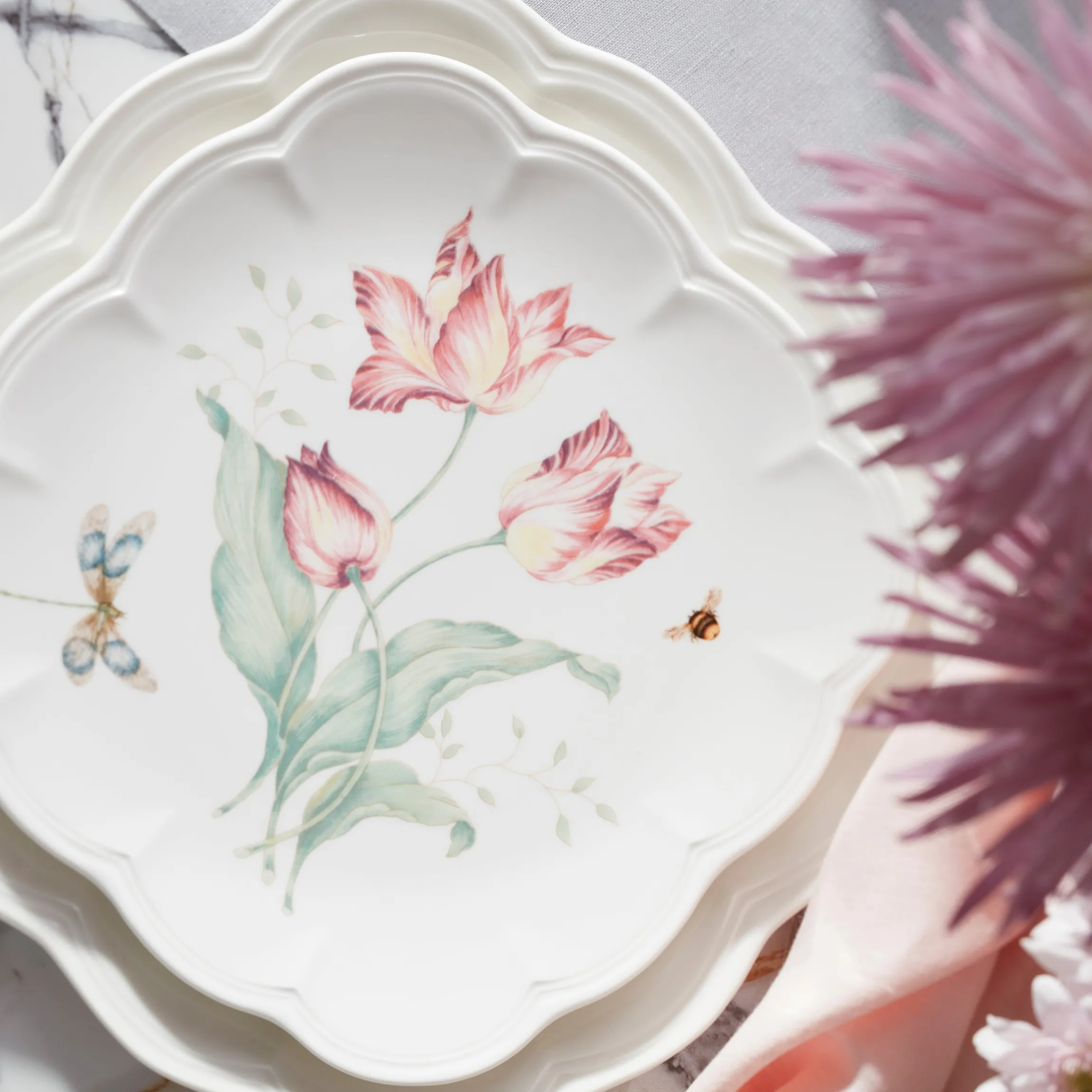 Butterfly Meadow Square Accent Plates, Set of 4