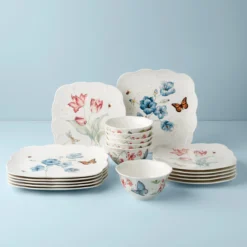 Butterfly Meadow Square 18-Piece Dinnerware Set