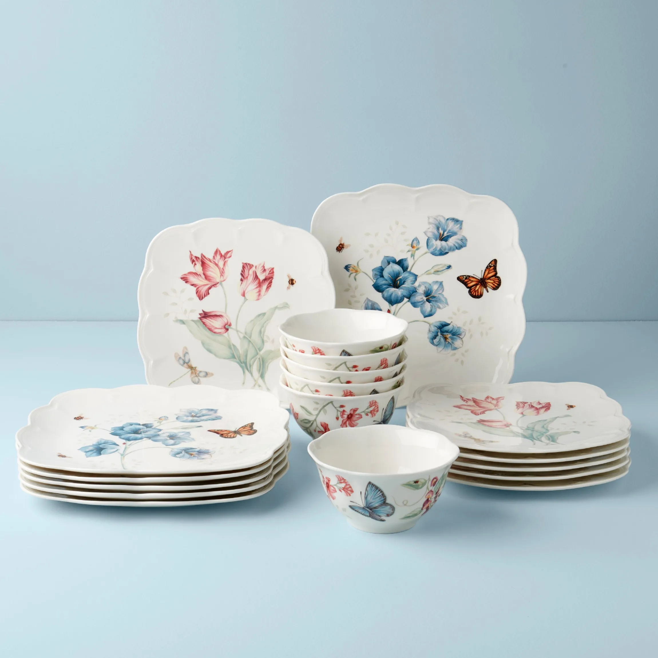 Butterfly Meadow Square 18-Piece Dinnerware Set