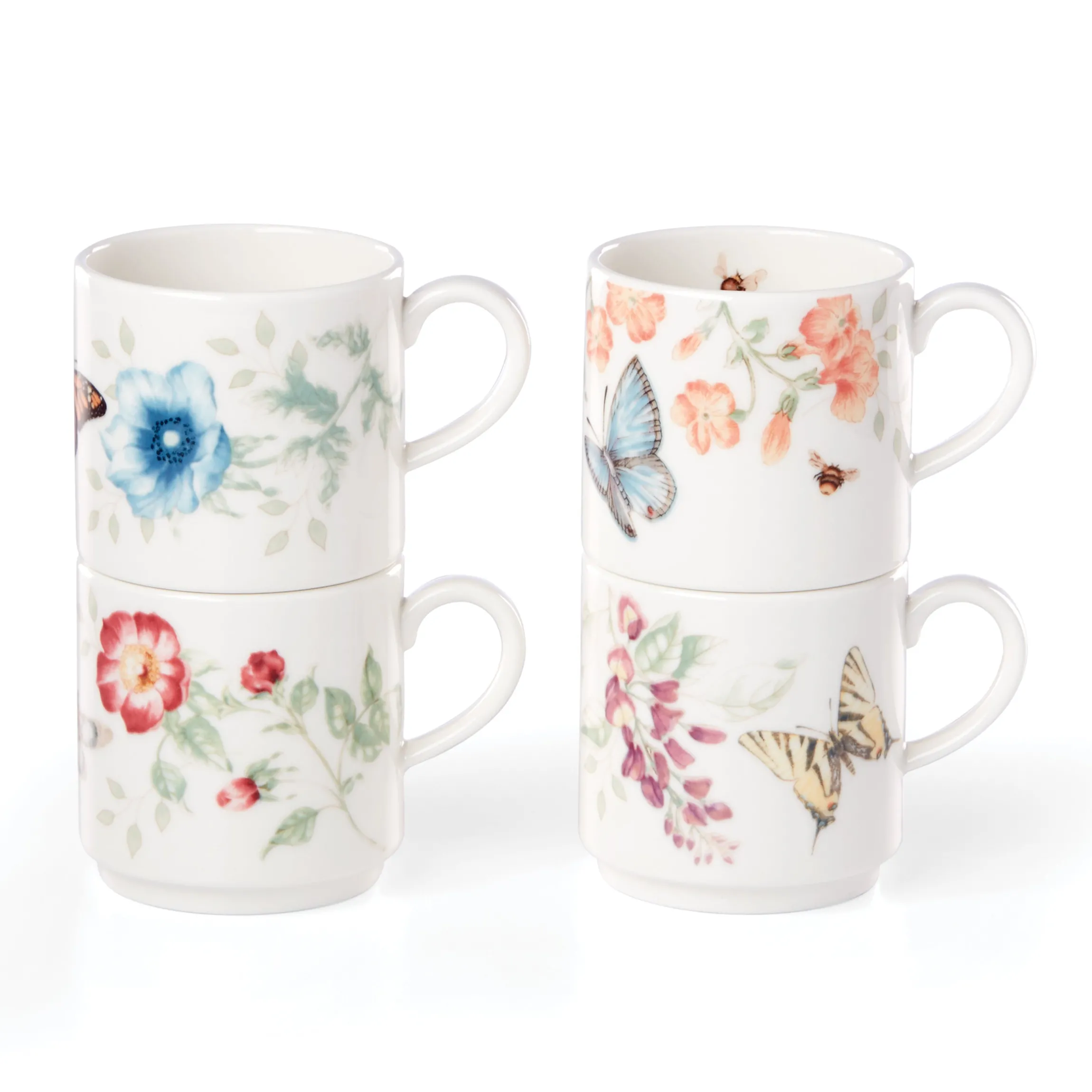 Butterfly Meadow Stacking Mugs - Set of 4