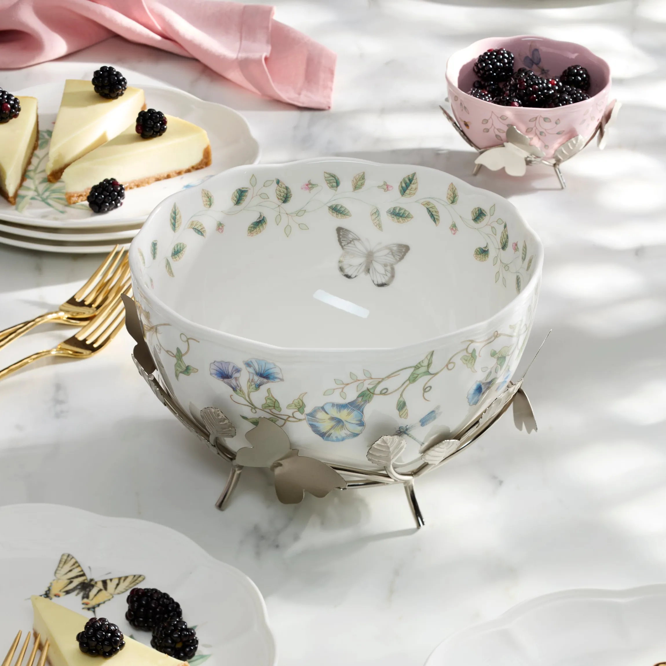 Butterfly Meadow 25th Anniversary Bowl with Stand
