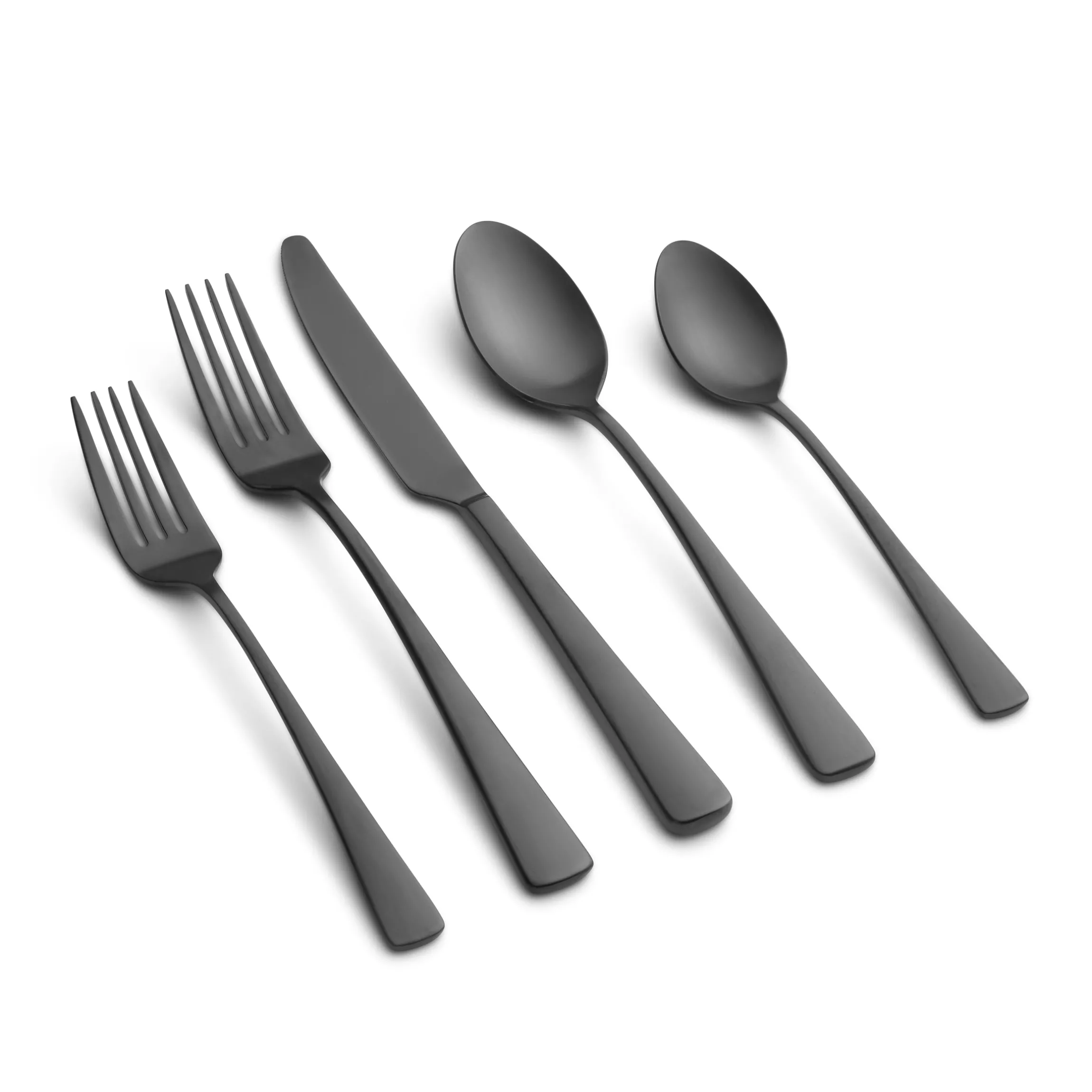 Cerys Black Satin 20-Piece Flatware Set
