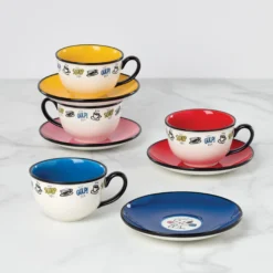 Chef Snoopy Tea Cup & Saucers, Set of 4