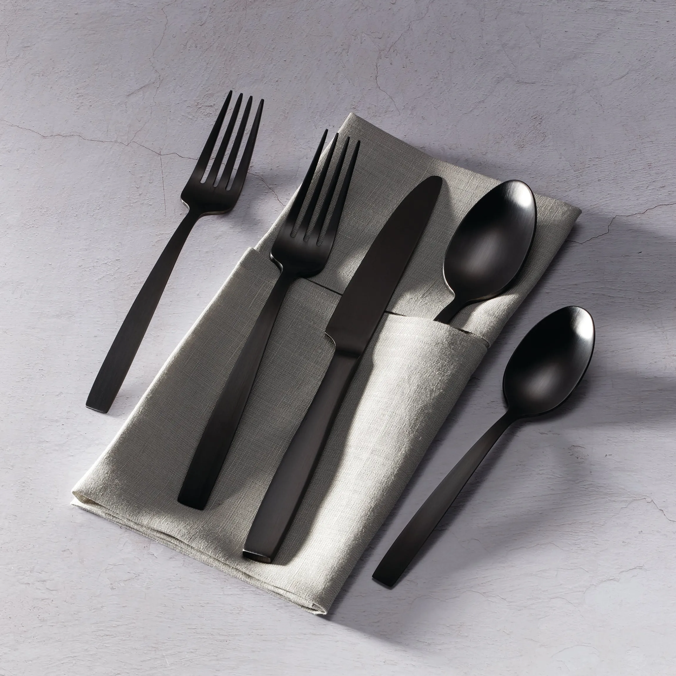 Clearview Black Satin 20-Piece Flatware Set