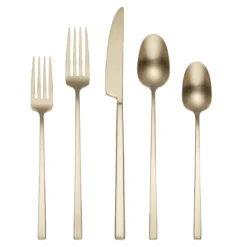 Damaris Champagne Satin 20-Piece Flatware Set