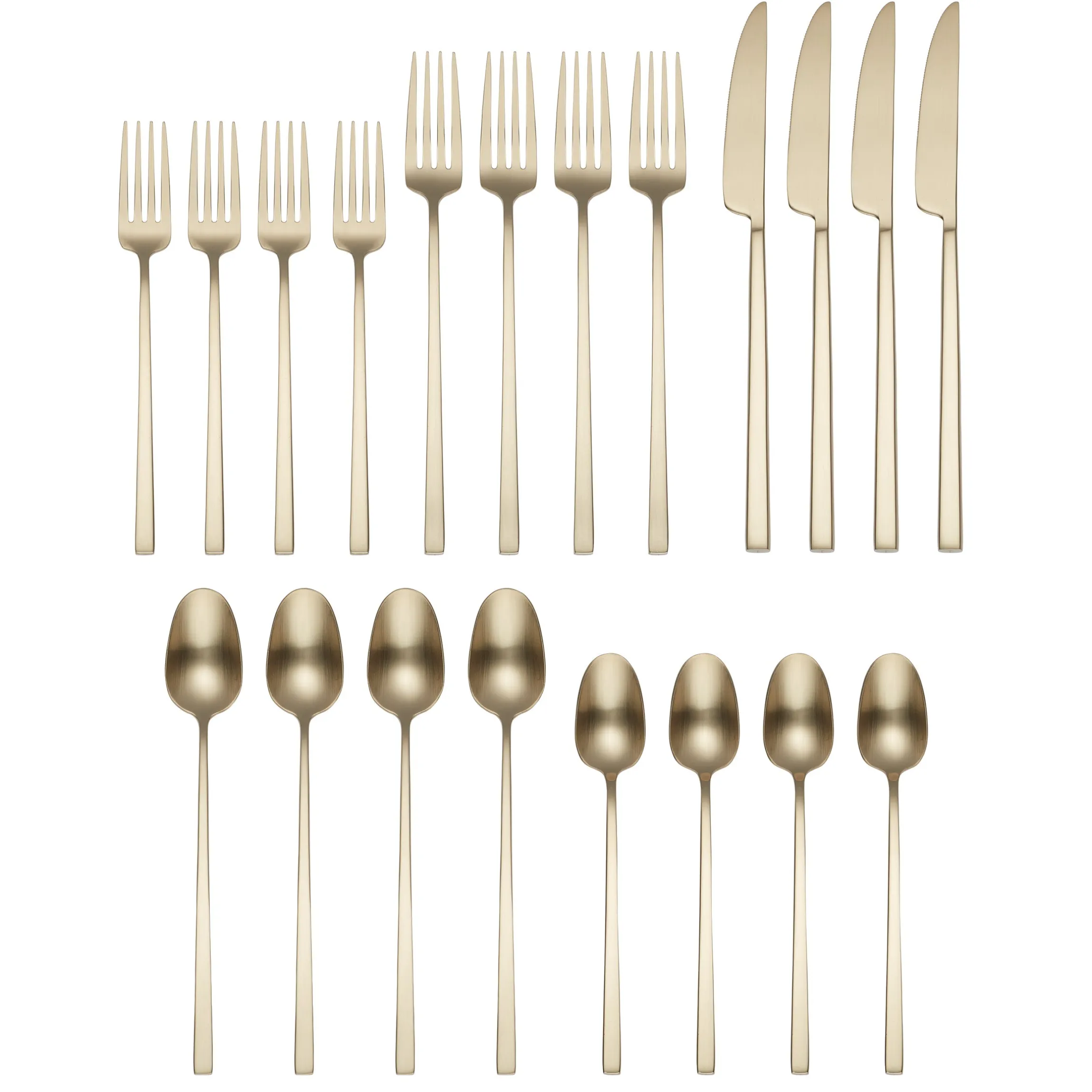 Damaris Champagne Satin 20-Piece Flatware Set