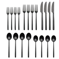 Dean Black Satin 20-Piece Flatware Set