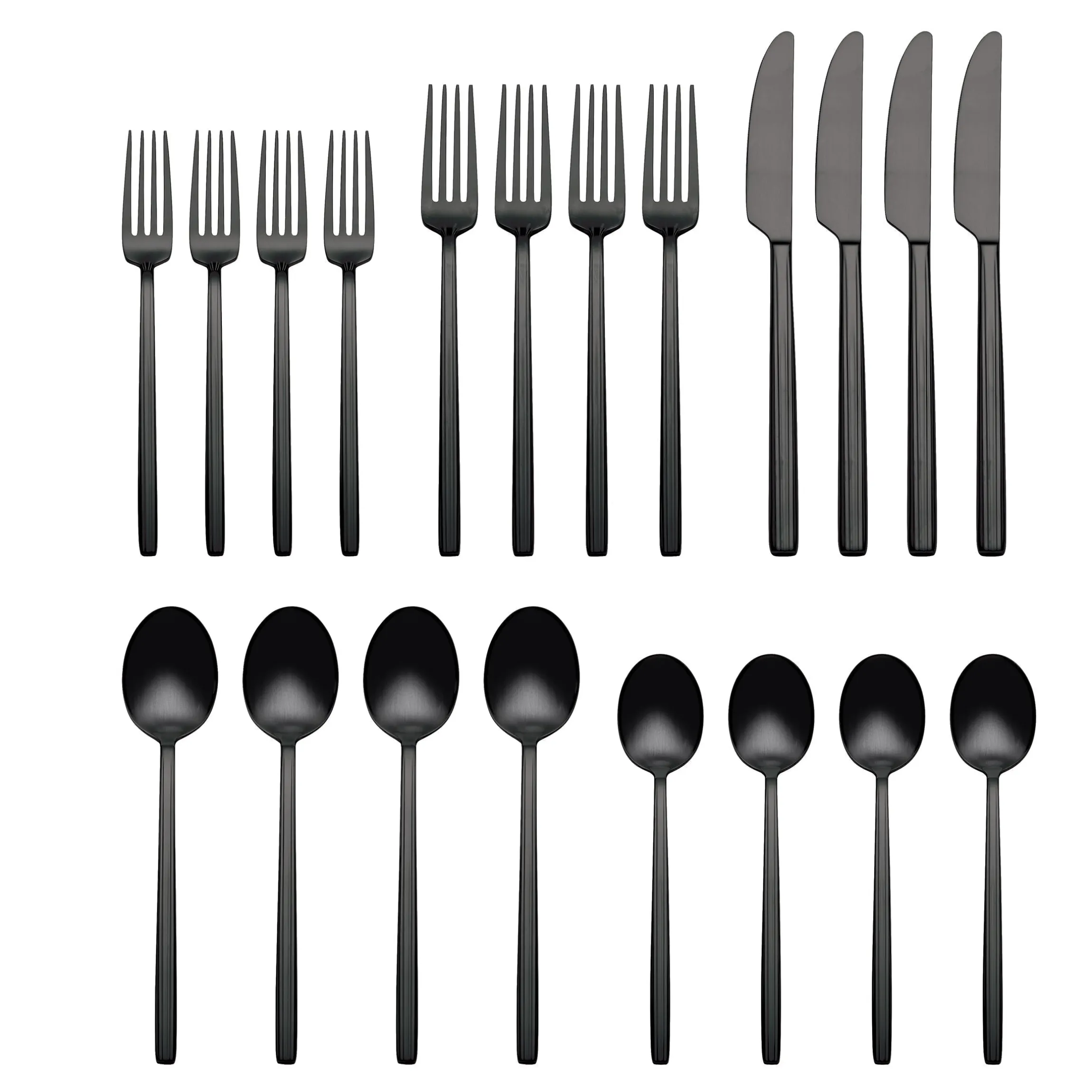 Dean Black Satin 20-Piece Flatware Set