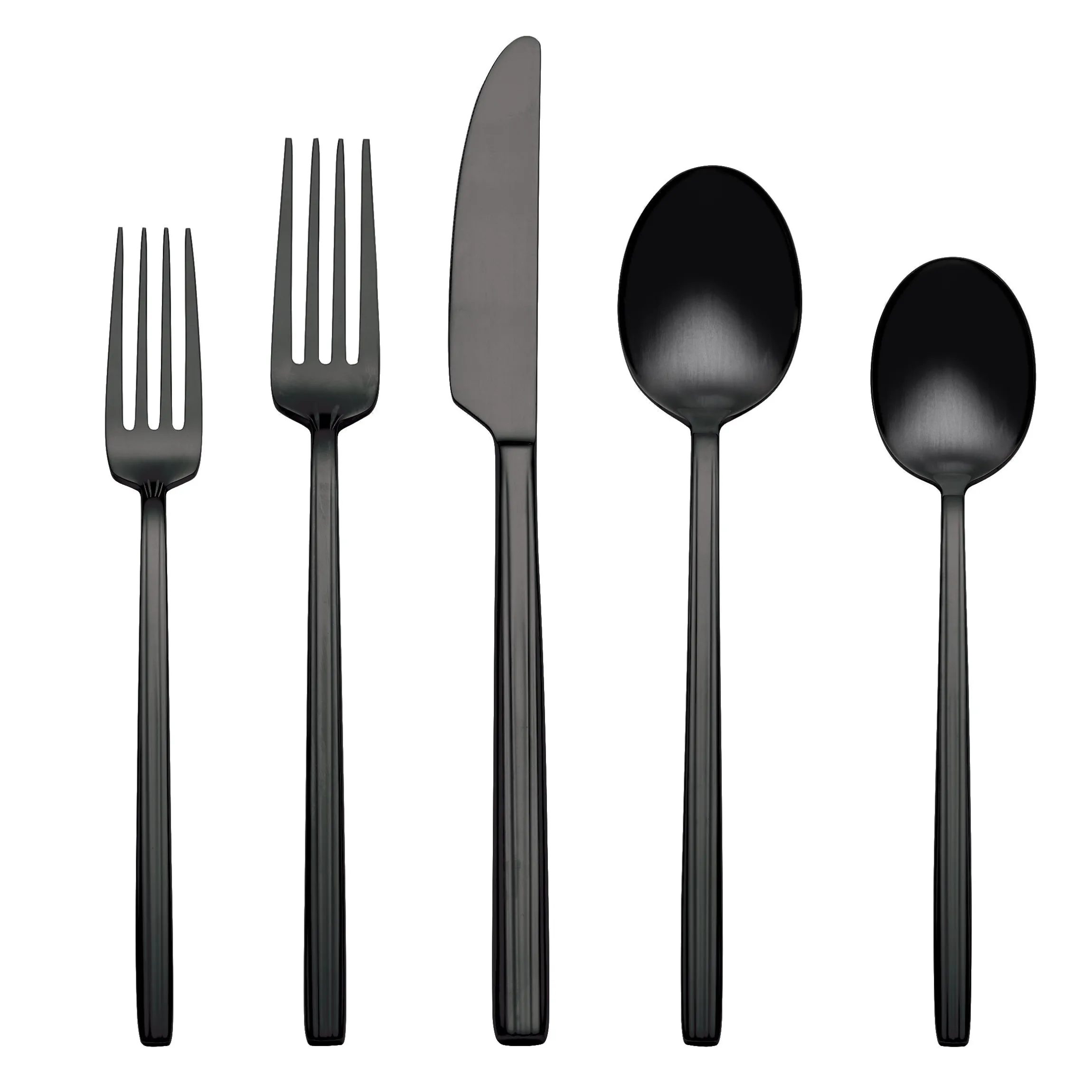 Dean Black Satin 20-Piece Flatware Set