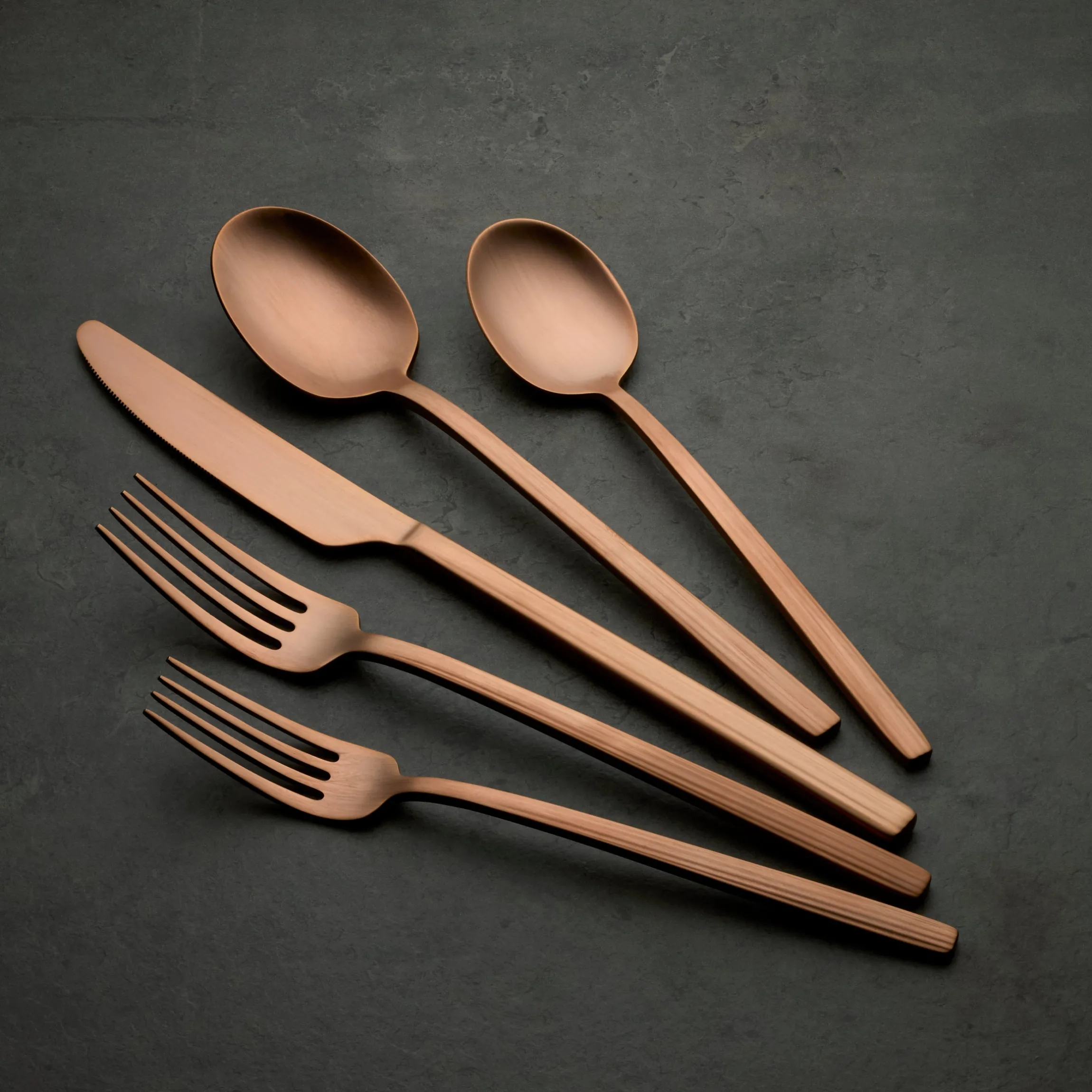 Dean Rose Gold Satin 20-Piece Flatware Set