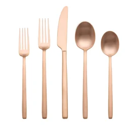 Dean Rose Gold Satin 20-Piece Flatware Set