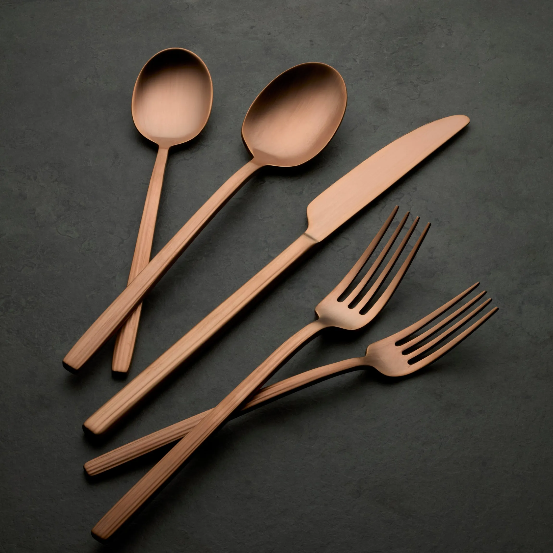 Dean Rose Gold Satin 20-Piece Flatware Set