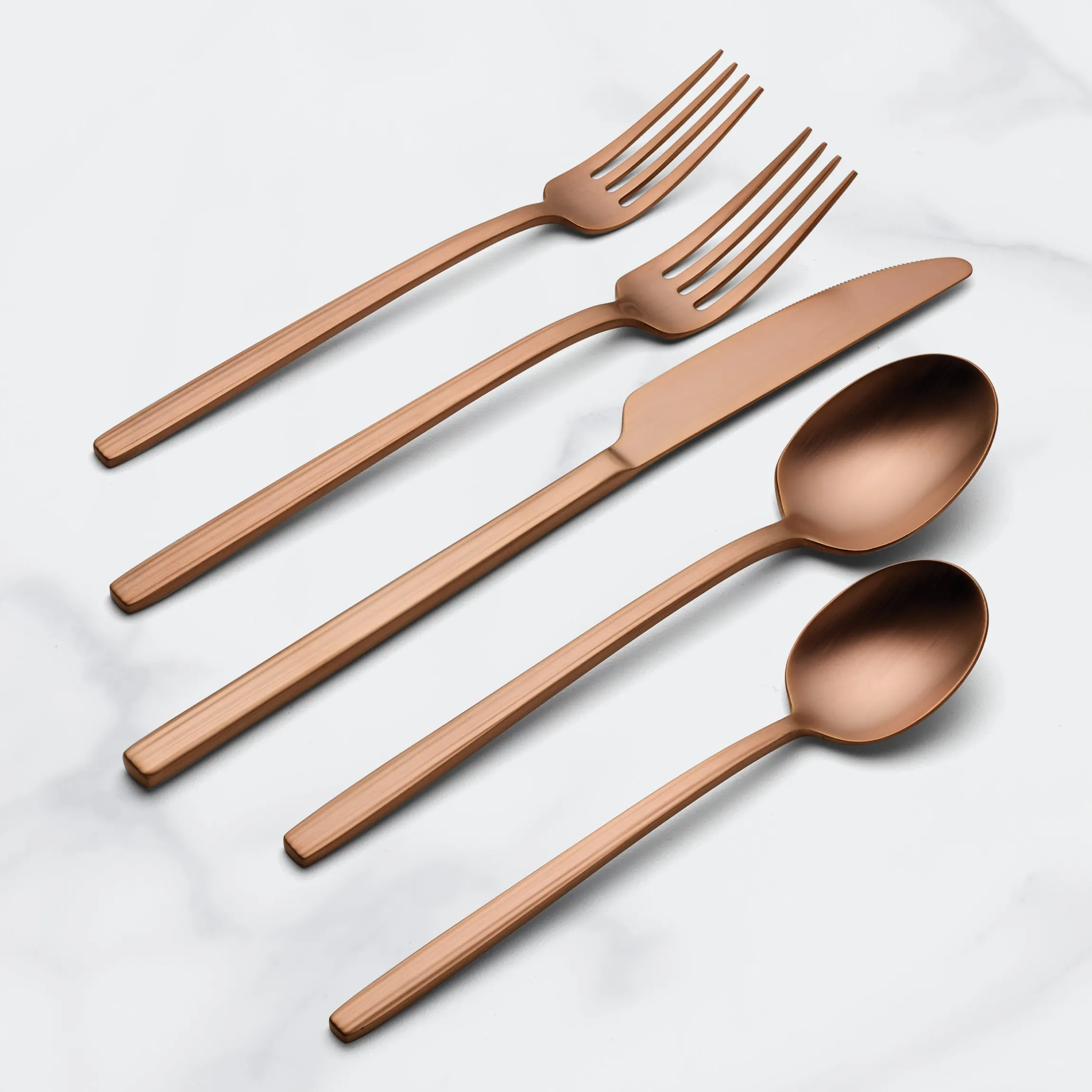 Dean Rose Gold Satin 20-Piece Flatware Set