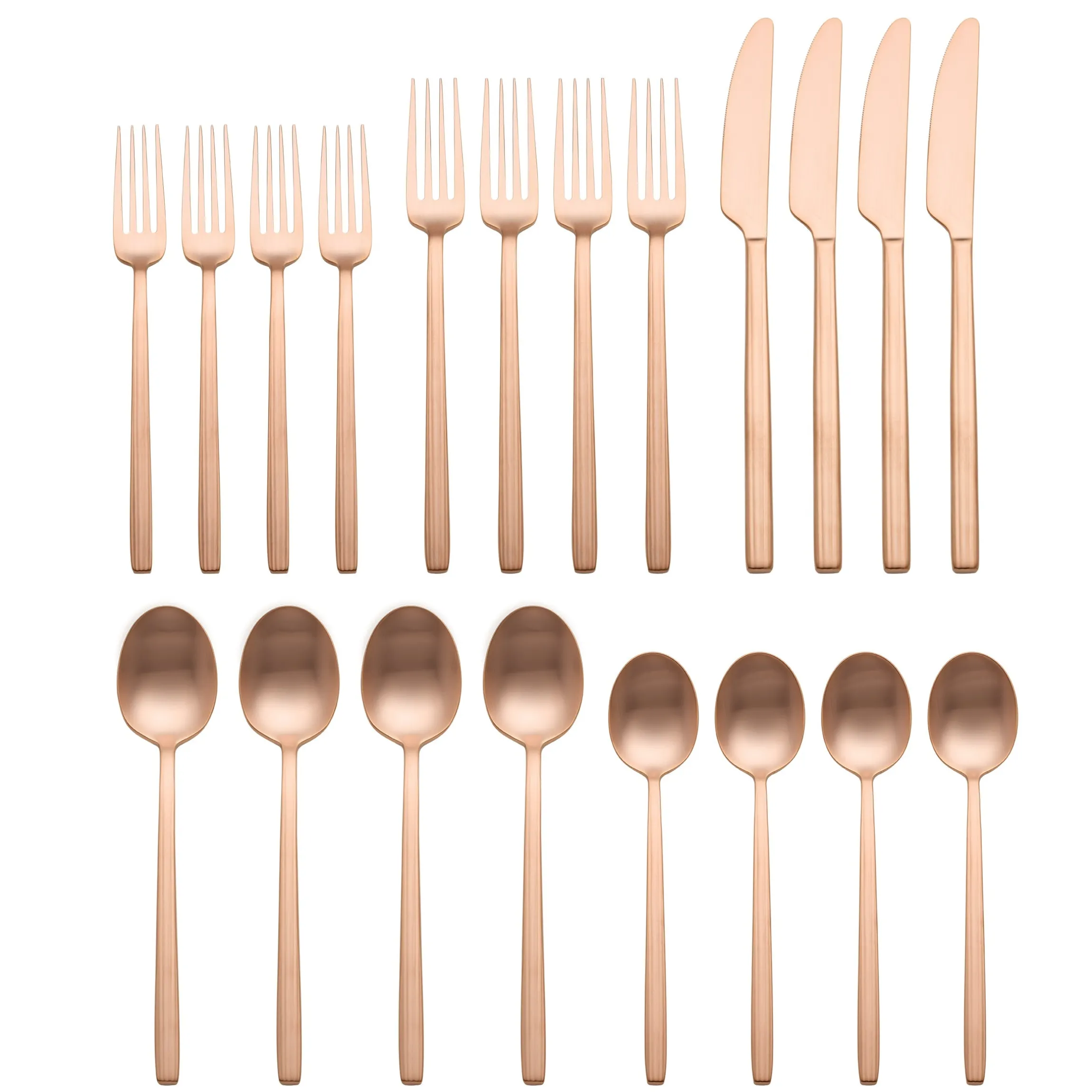 Dean Rose Gold Satin 20-Piece Flatware Set