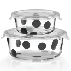 Deco Dot 2-Piece Round Food Storage Set