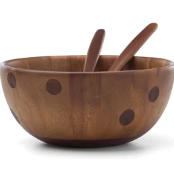 Deco Dot Salad Bowl with Servers